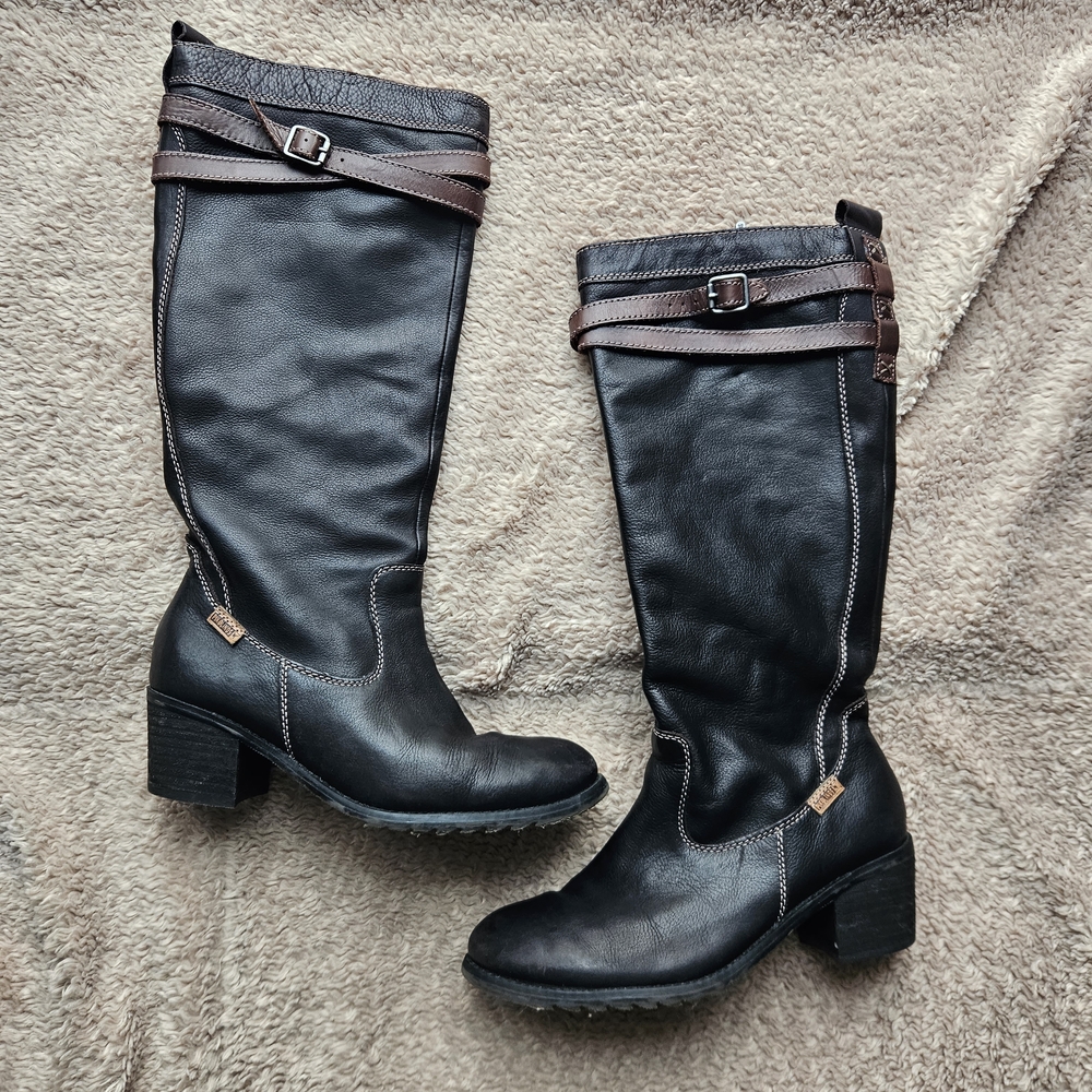 PIKOLINOS Knee High Black and Brown Heeled Boots